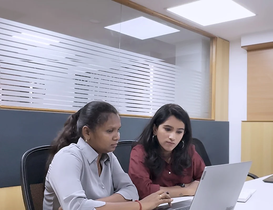Business professional using laptop
