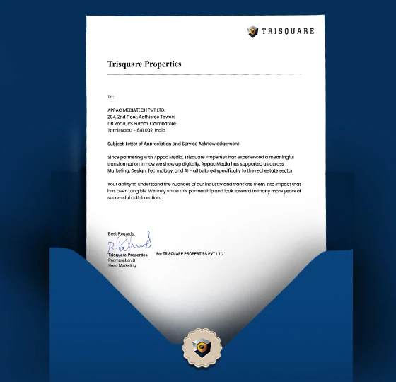 Letter of appreciation from Mr. Padmanaban