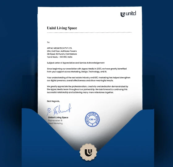 Letter of appreciation from Mr. Padmanaban