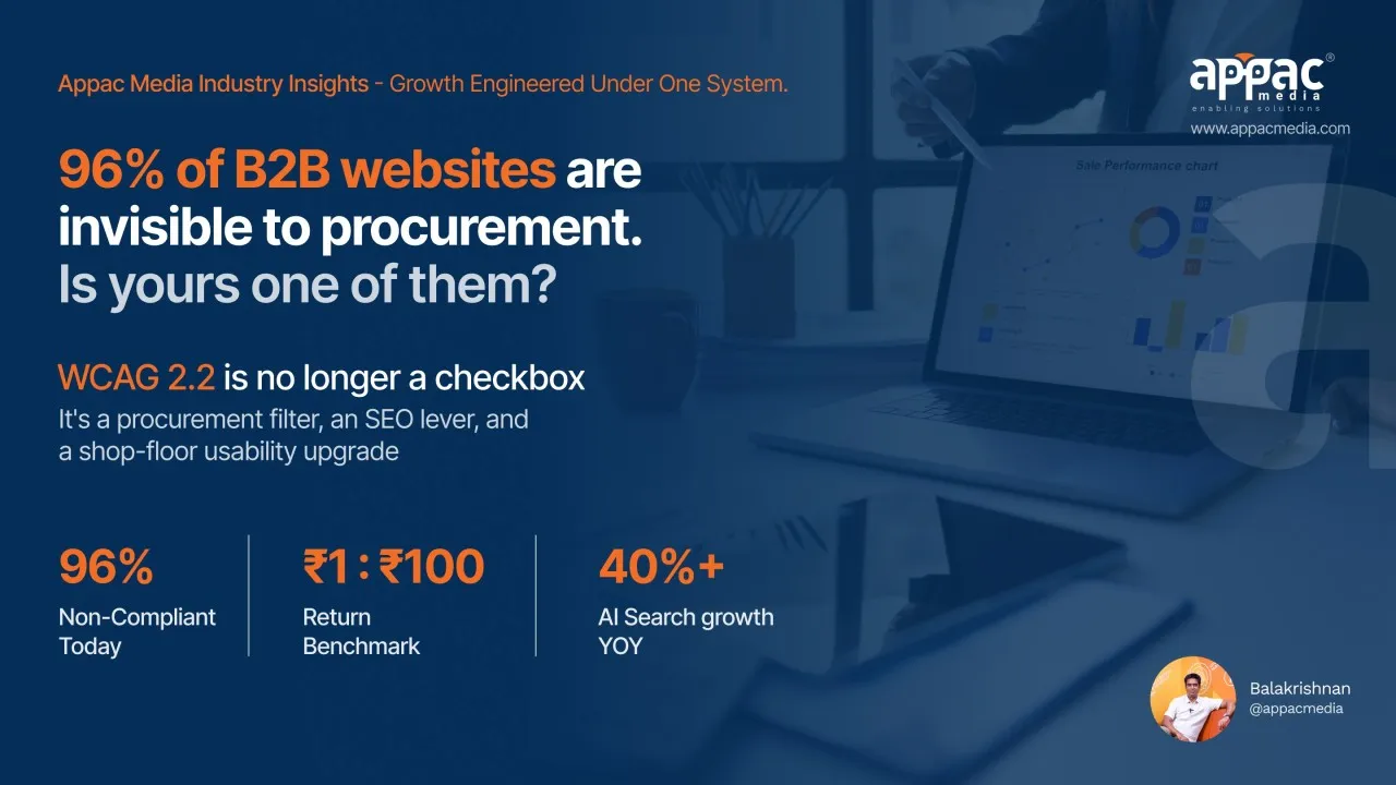WCAG 2.2: The Business Edge Your Website is Missing. if your site hasn't been audited against this, that's your next 90-day sprint.